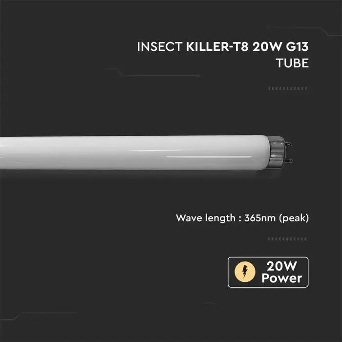 V-Tac insektlamperør - 20W, passer til VT-3240, UV-lys - 60.5 cm langt T8 rør