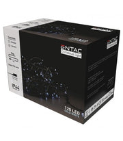 9 meter udendørs LED julelyskæde - IP44, 230V, 120 LED, kold hvid