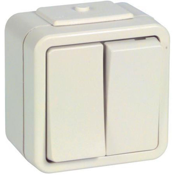 Opus 73 krone afbryder lysegrå