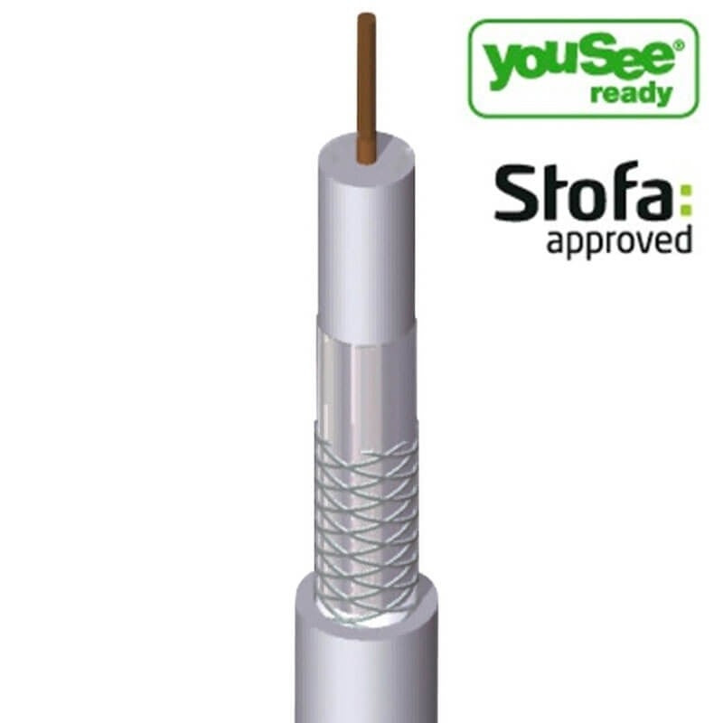 Antennekabel Ø6,8mm hvid - pr. meter