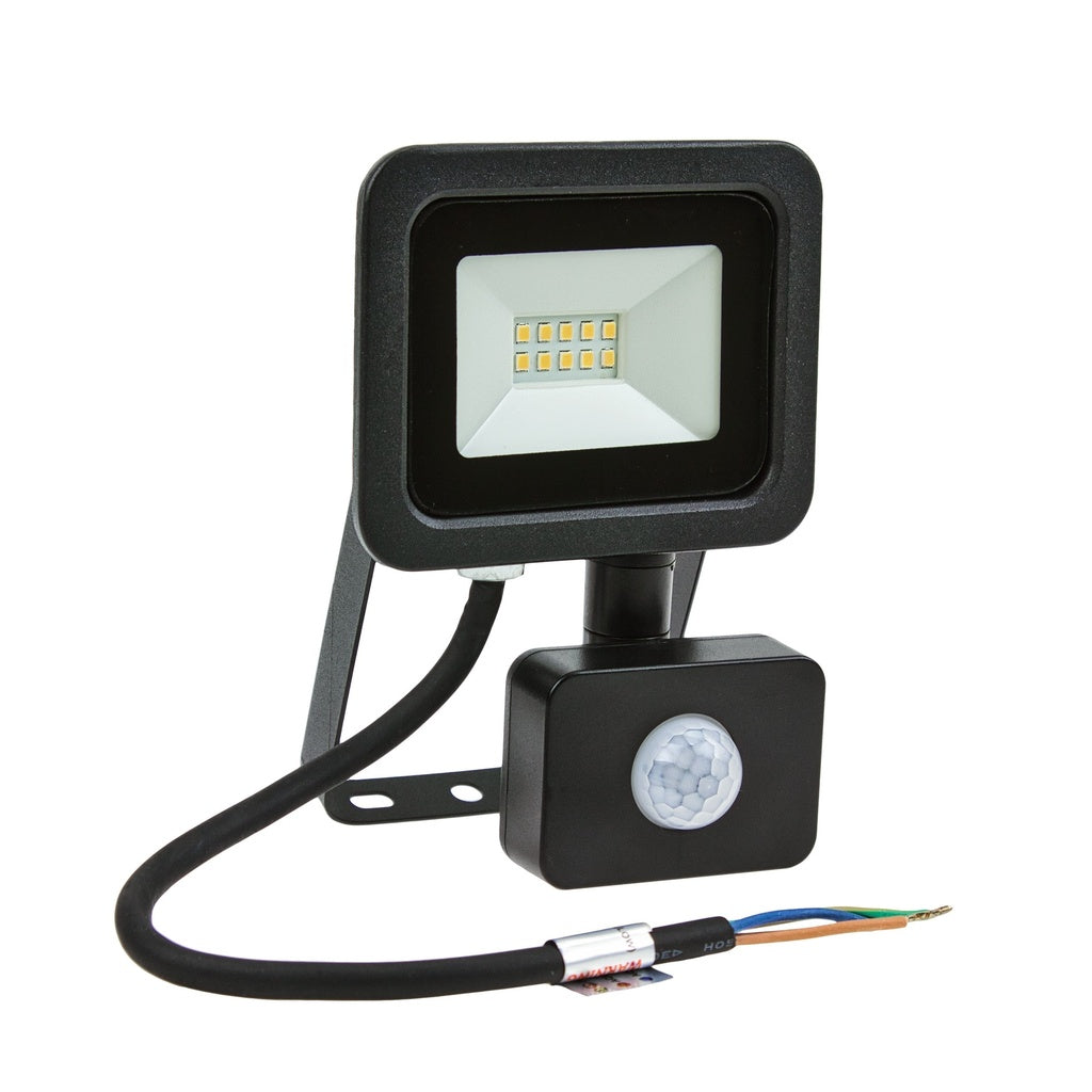10W LED projektør m. sensor 6000K  830 Lumen