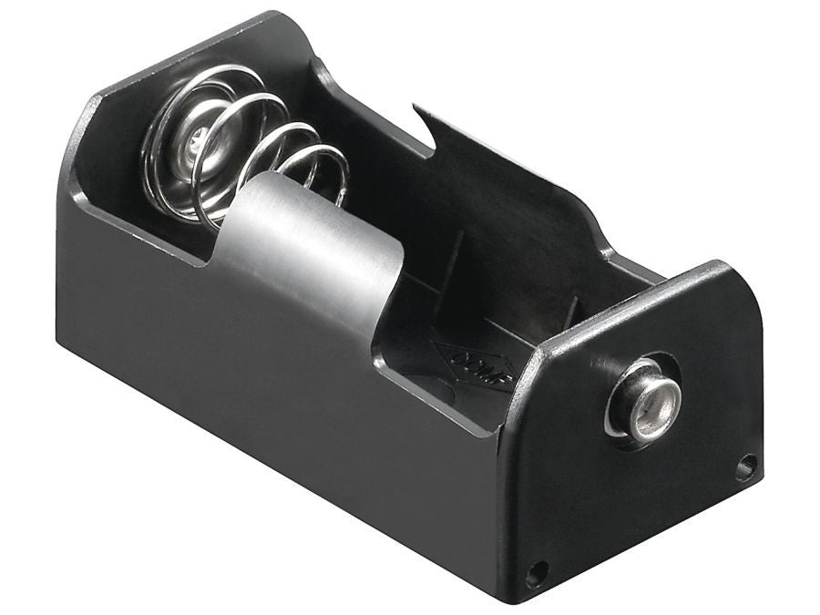 Batteriholder til 1xC bat. (m. knapterminaler)