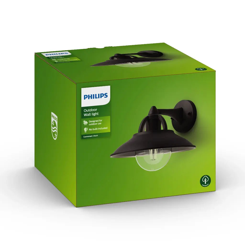 Cormorant wall lantern black 1x42W 230V