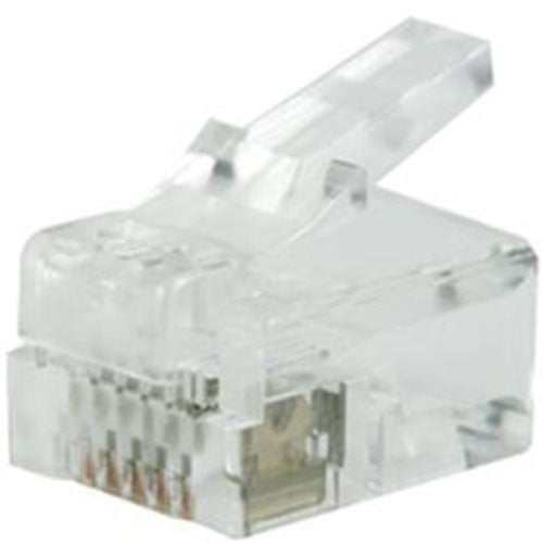 RJ11 UTP 6P4C, f/blød rund ledning