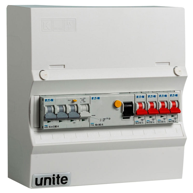 Færdigmonteret gruppetavle - HPFI - 4x10A 1P+N, 1xKombi 16A/30mA 3P+N