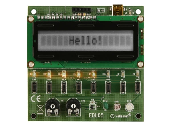 EDU05 - USB eksperimentmodul m. LCD display