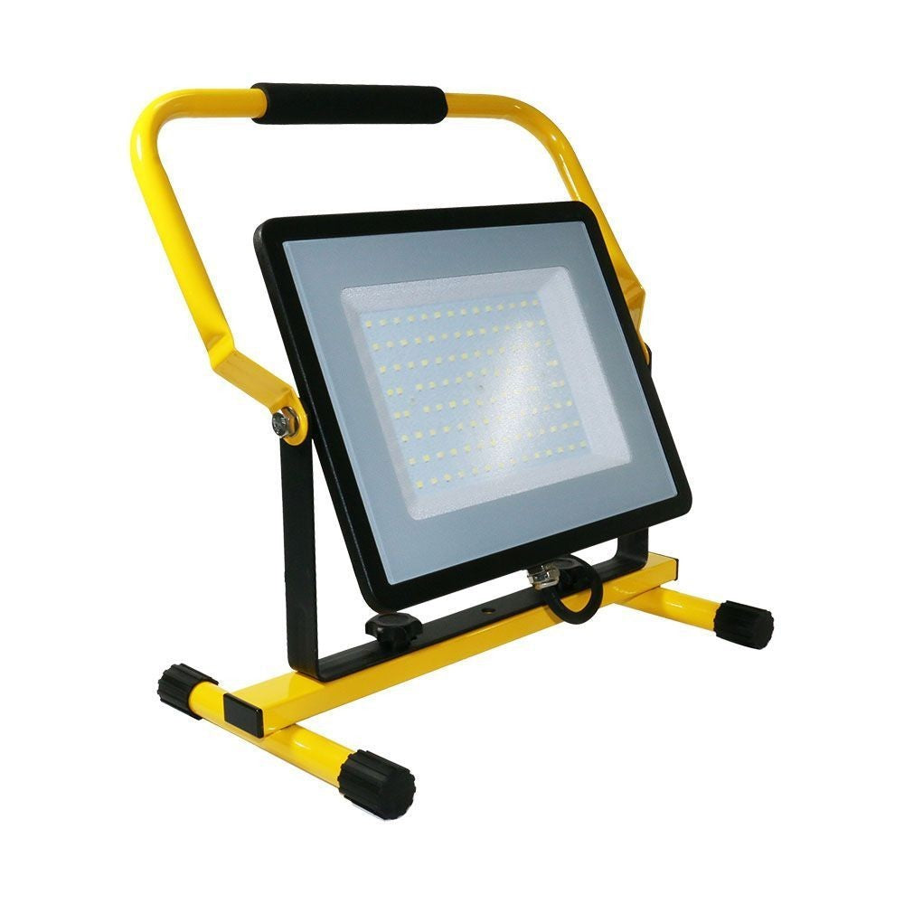 V-Tac 100W LED projektør med justerbar stander - Samsung LED chip, arbejdslampe, udendørs, IP65