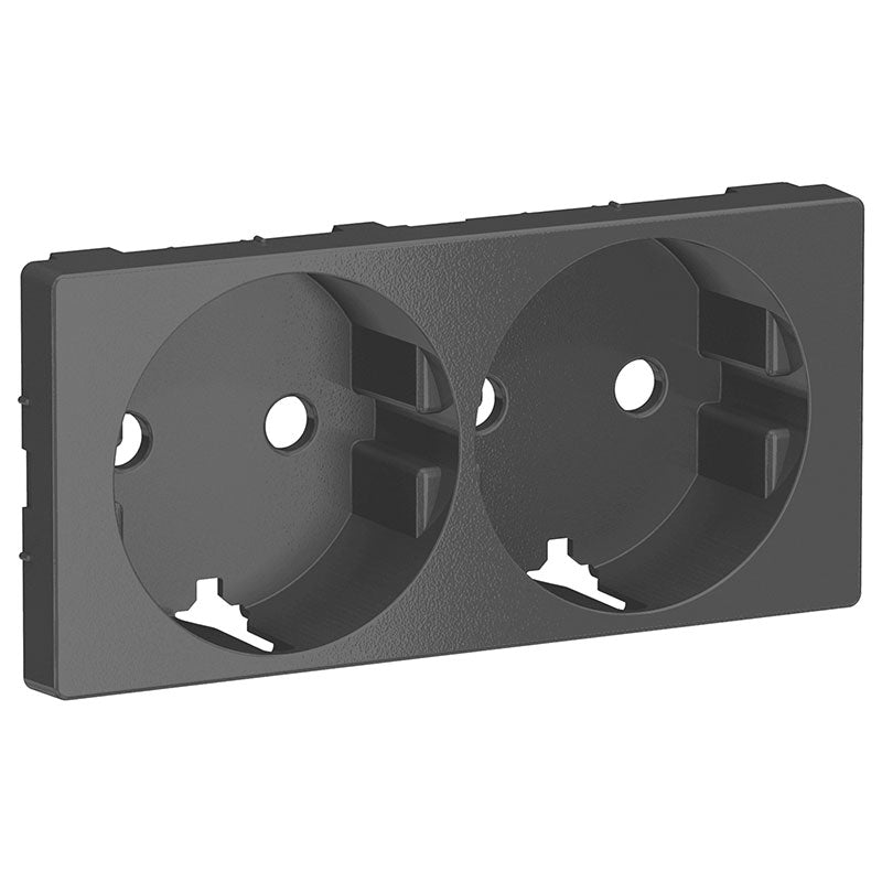 LK Fuga afdækning til 2m stikkontakt med sidejord - koksgrå