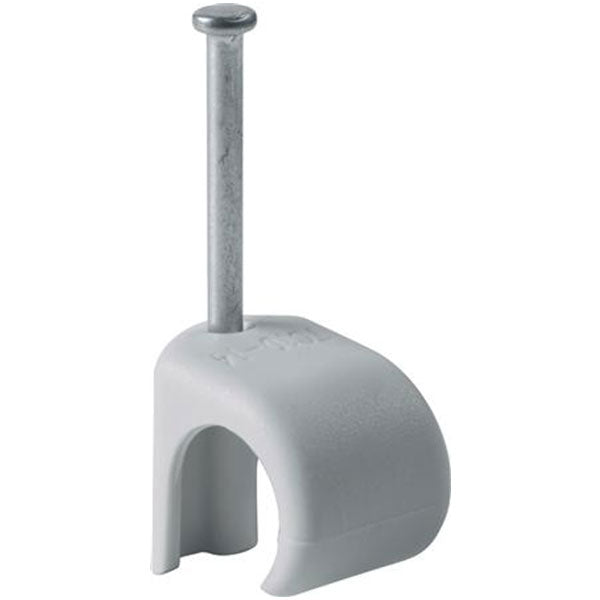 Kabelclips til 7-9mm kabel 25mm søm grå - 100 stk.