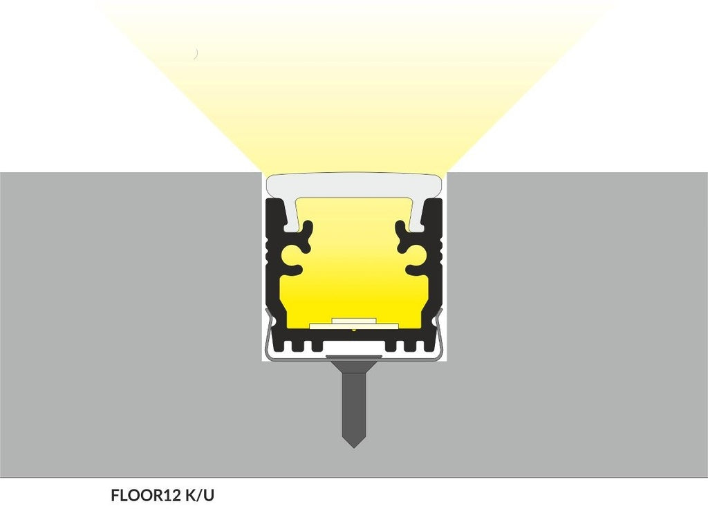 DIOFLEX Alu profil FLOOR12 K/U 1m 15,8x13,7mm