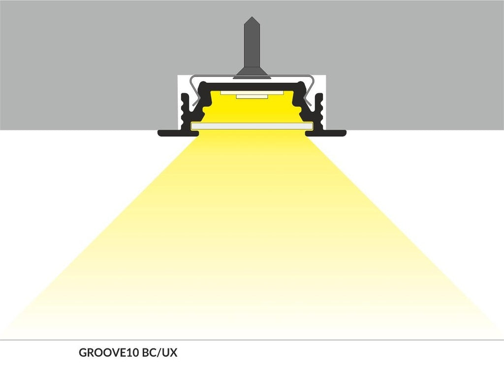 DIOFLEX Alu profil GROOVE10 BC/UX indbyg 2m 24x7mm