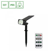 Solcelle havebelysning med fjernbetjening - Sort, CCT, 2W, IP65, 200lm