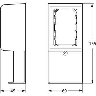 FUGA panelunderlag Softline 1½ modul 49 mm dyb