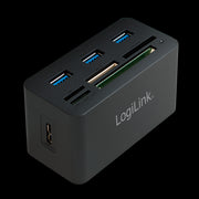 USB 3.0 hub med kortlæser - SD/microSD/M2/MS(Duo+Pro)/CF