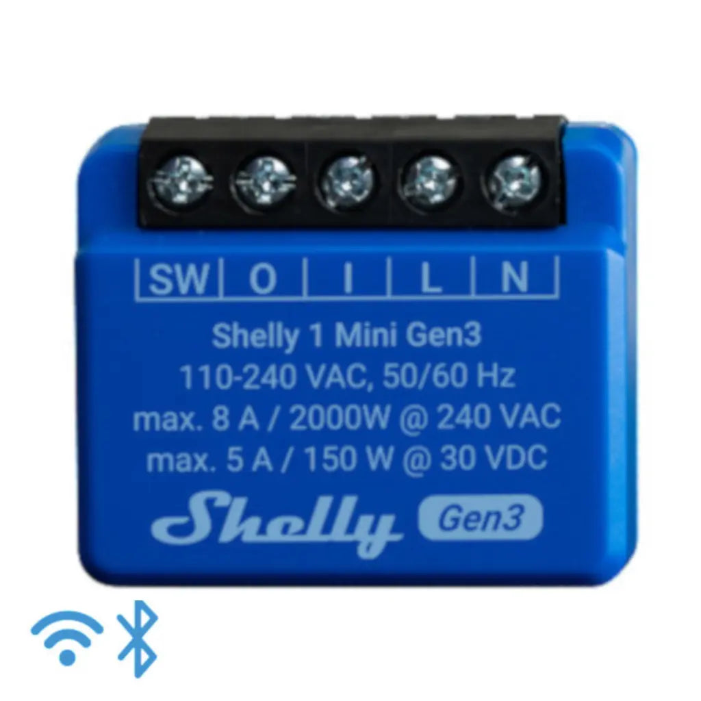 Shelly 1 Mini (GEN 3) - WiFI relæ, potentialfrit