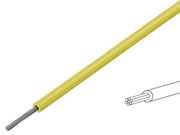 Monteringsledning - 0,5mm² trådet fortinnet CU, Gul (100m)