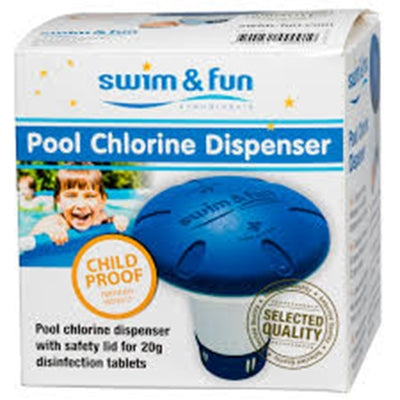 Praktisk klor dispenser med børnesikring