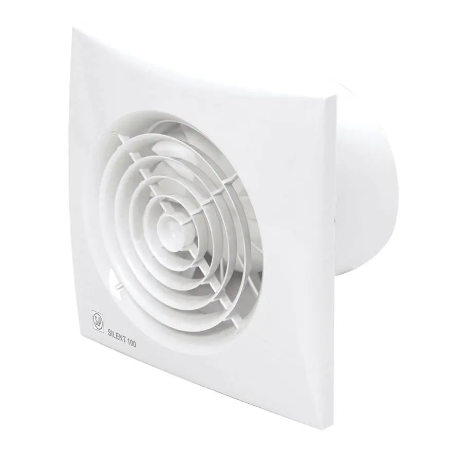 Ventilator Silent 100CZ m. kontraspjæld, aut. lukke og kugleleje