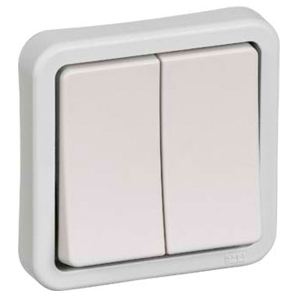 Opus 74 dobbelt korrespondance afbryder - lysegrå