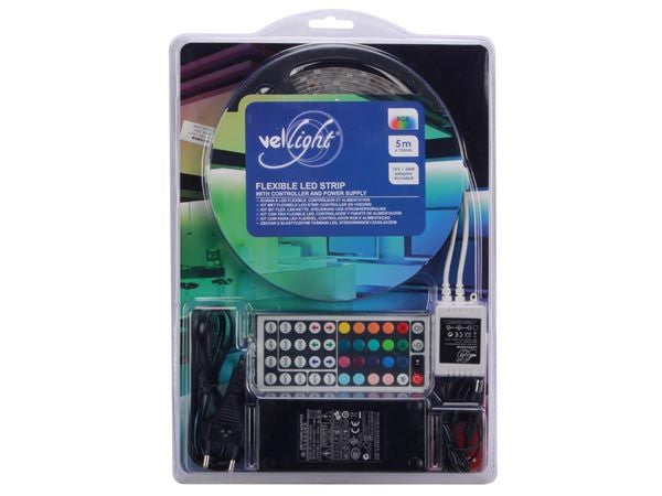 LED stripsæt (IP61) - 150 RGB, fjernbetj., strømfors. (5m)