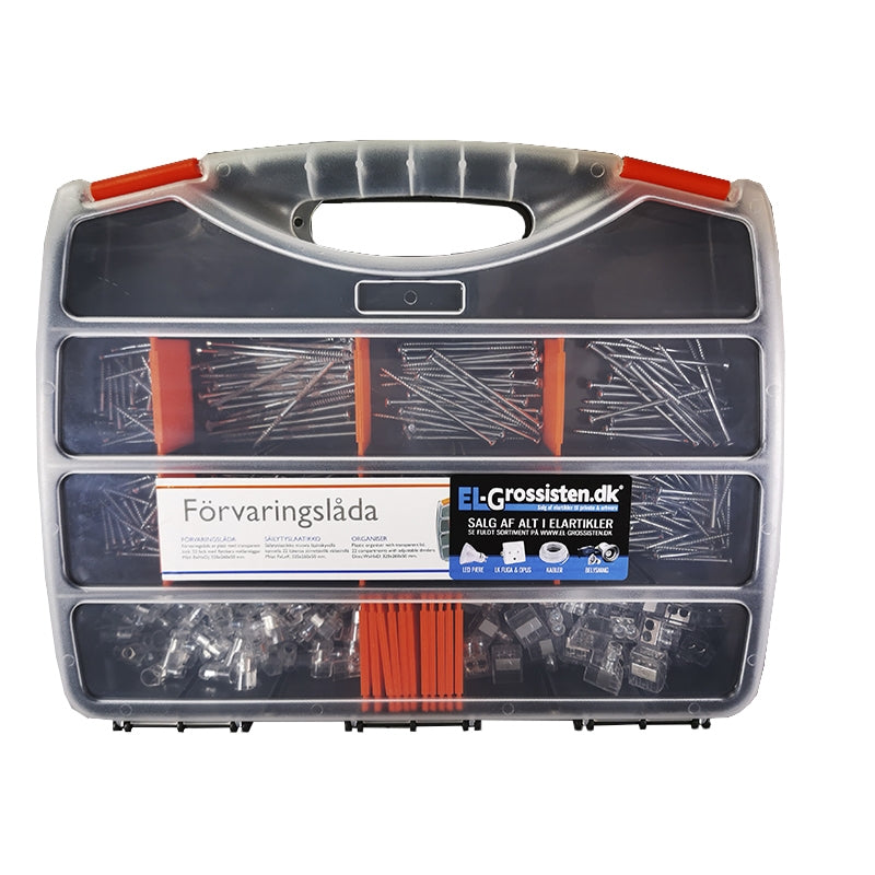 Sortimentskasse med afbryderskruer og samlemuffer