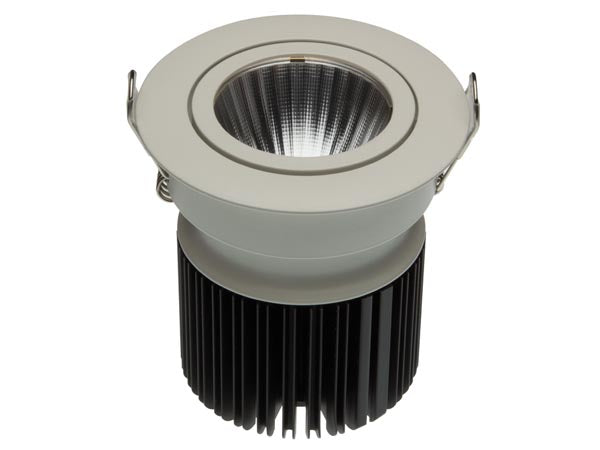 LED indbygningsspot - 230V / 12,6W Rund hvid kip, Varm Hvid