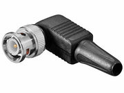 BNC hanstik - Skrueforbindelse, PVC krave, 90°