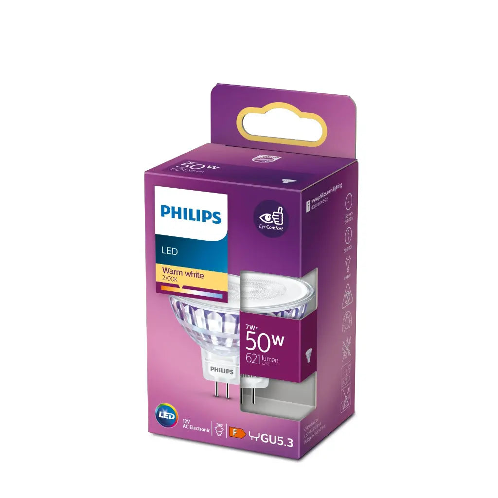 PHILIPS LED 7W (50W) GU5,3 MR16 2700K 621lm