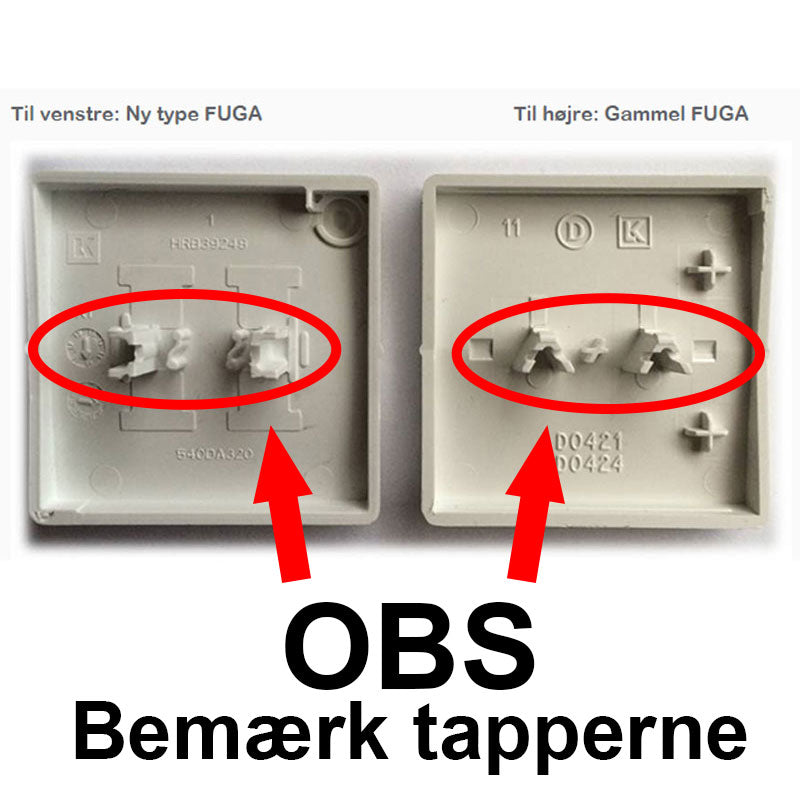 LK Fuga tangentsæt til dobbeltafbryder, ny model - hvid