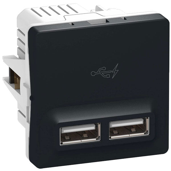 LK Fuga 2xUSB lader 2,1A 1 modul koksgrå