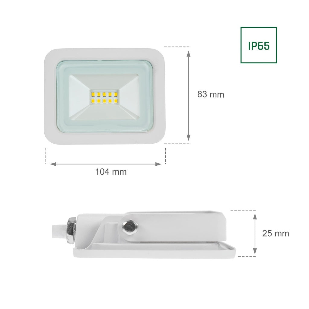10W LED Projektør 3000K 810 Lumen