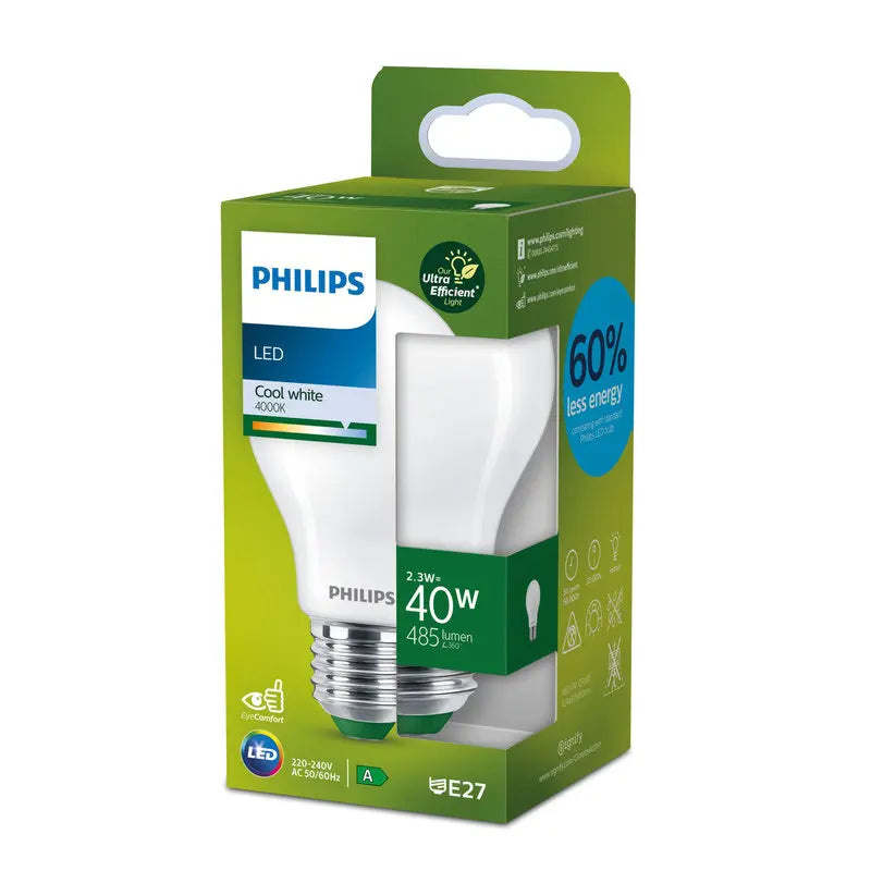Philips LED 2,3W (40W) E27 4000K 485lm Mat