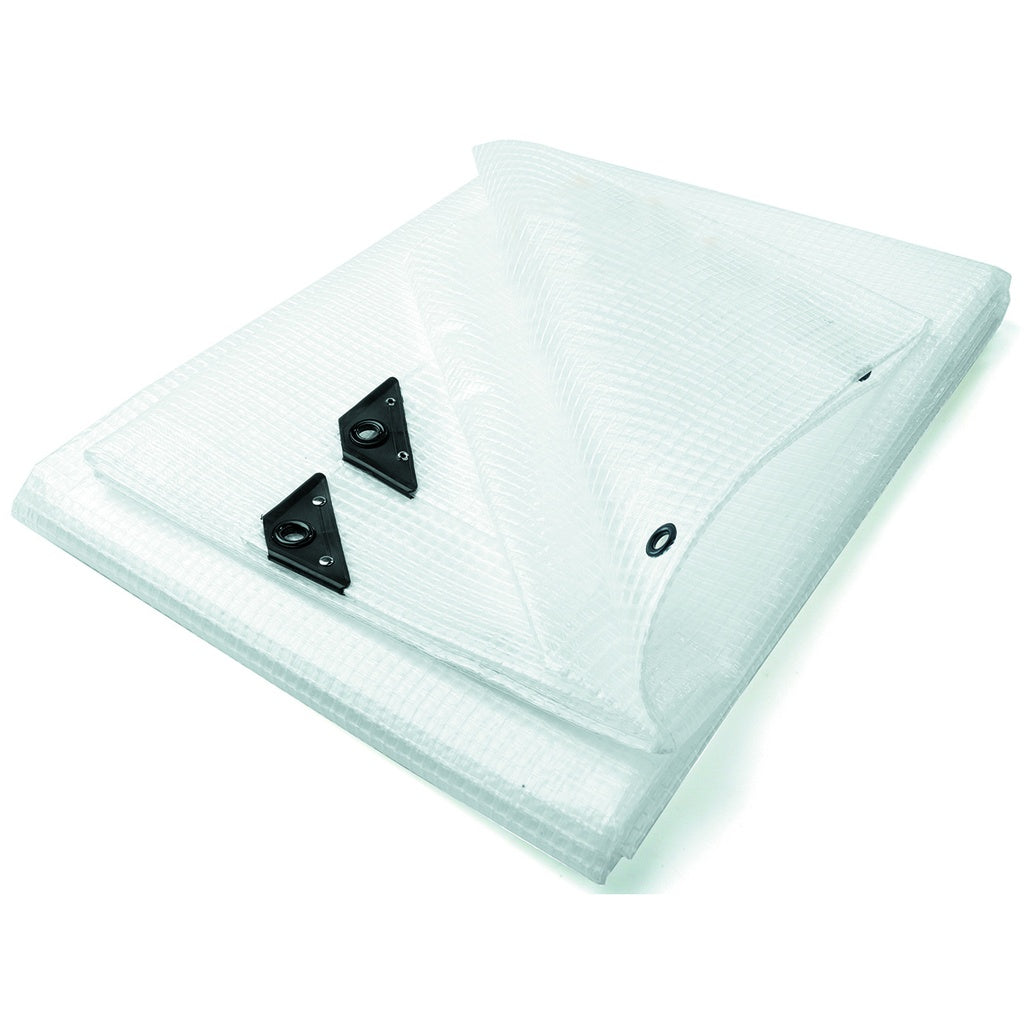 Presenning m. armeringsnet - 8x12m, Klar PE (145g/m²)