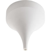 Bell låg, pendel loftboks, baldakin med tragt, hvid