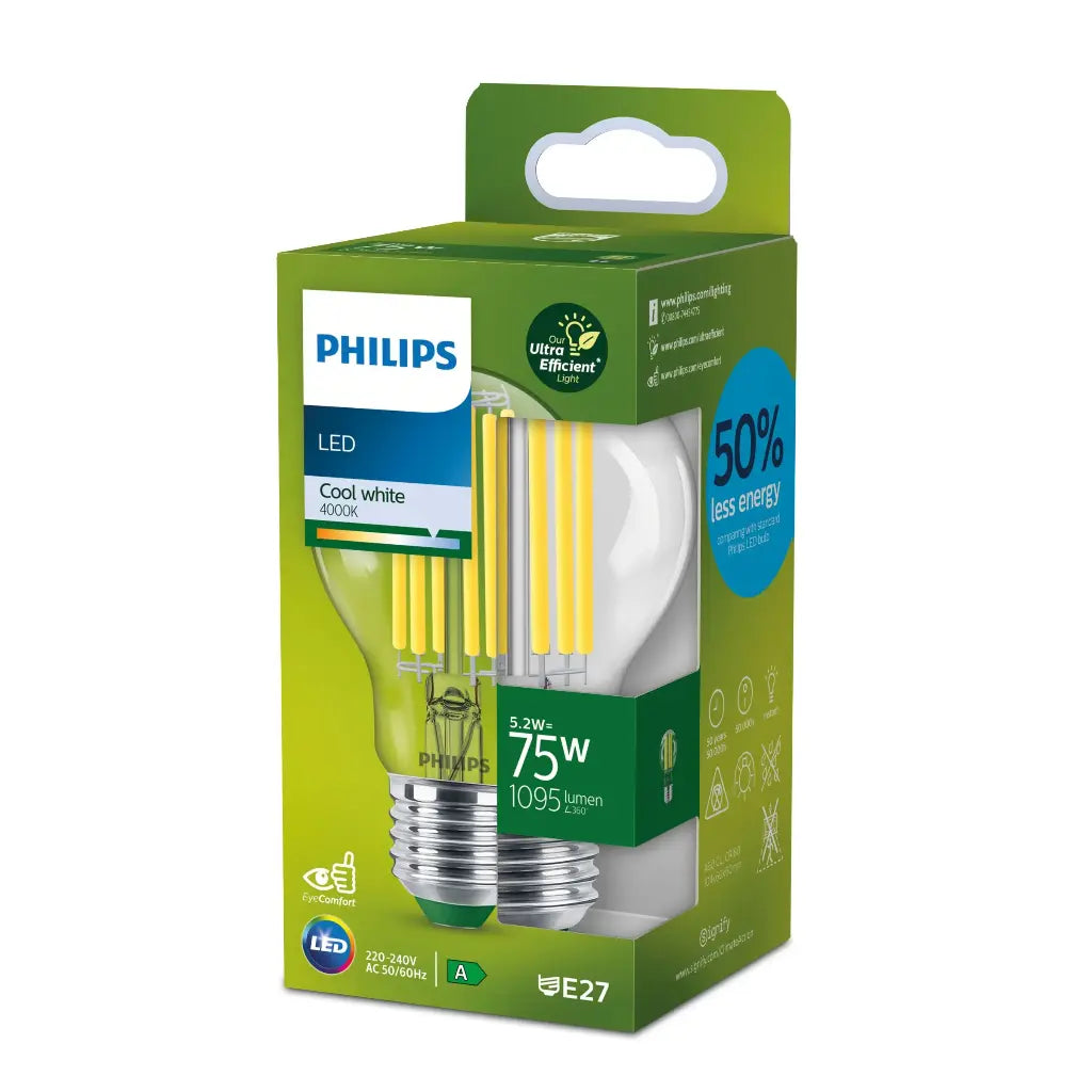 Philips LED 5,2W (75W) E27 4000K 1095lm