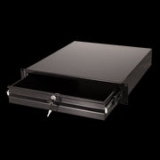 Skuffe til 19" rack - 2U, med lås, Sort