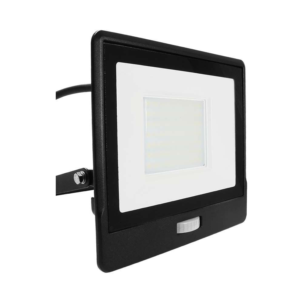 V-Tac 50W LED projektør med sensor - Samsung LED chip, 5 års garanti, 4000lm, IP65