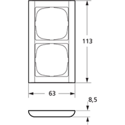 LK Fuga ramme Softline 63 2m lodret - koksgrå
