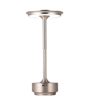Opladelig LED bordlampe CCT touch dæmpbar Sølv