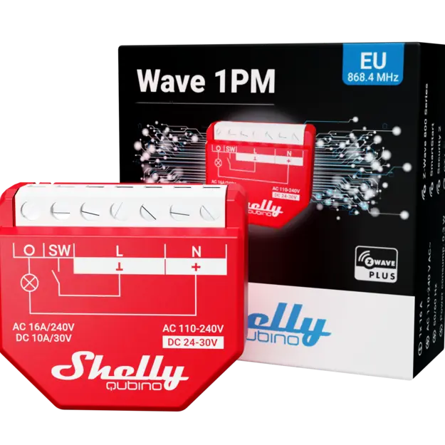 SHELLY QUBINO WAVE 1PM - Z-WAVE 16A RELÆ