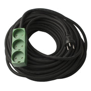 Kabelsæt 3 udtag med jord 10 m grøn