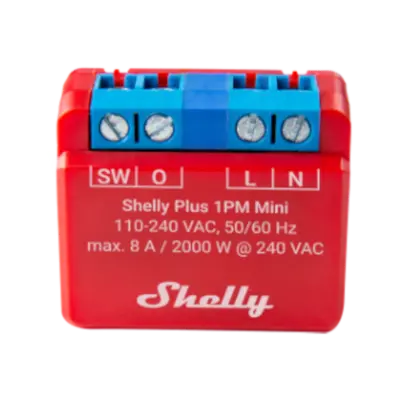 SHELLY PLUS 1PM MINI - WIFI 8A RELÆ
