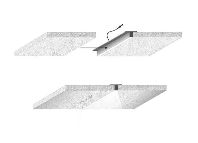 LED lysskinne 35W 120 cm 4000K til Troldtekt og akustikloft, 24V