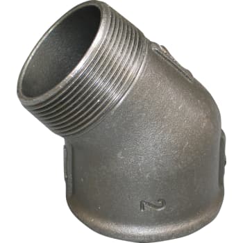 1" Sort vinkel 45° muffe/nippel
