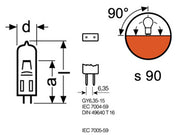 HLX halogenstiftpære - 12V / 100W GY6.35 (50h)