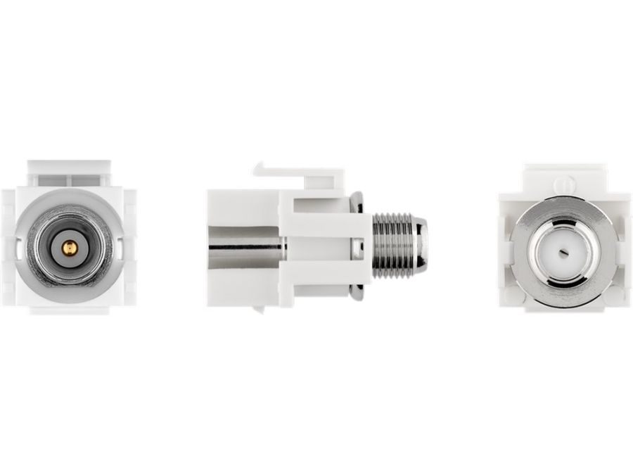 Keystone COAX han til F hun - Flush mount, Hvid