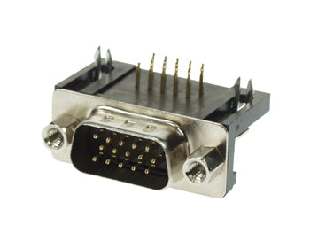 D-SUB stik - 15pol HD han (VGA) til print 90°
