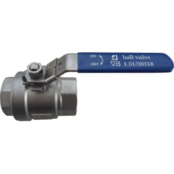 1.1/2'' 2-delt kuglehane muffe/muffe rustfri 1.4408 VA-godkendt