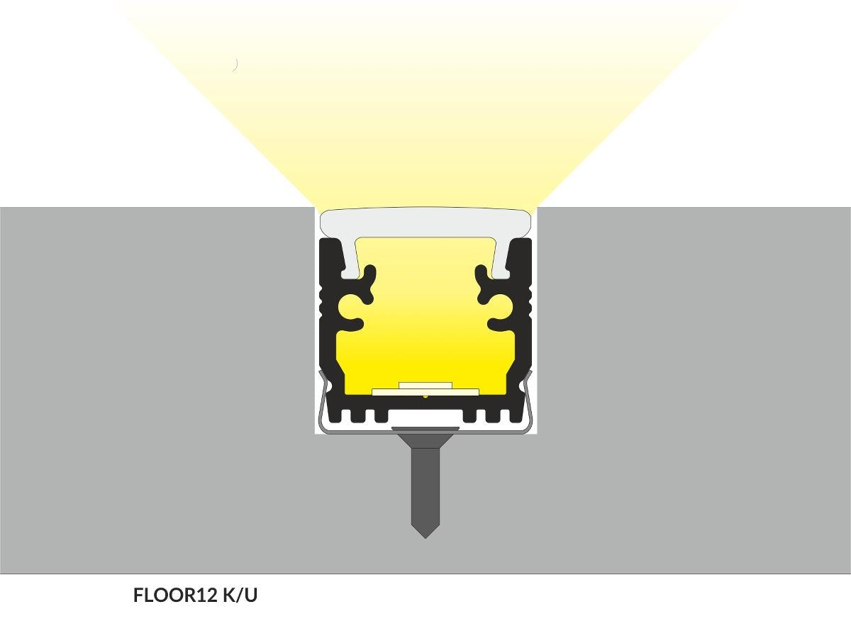 DIOFLEX Alu profil FLOOR12 K/U 2m 15,8x13,7mm