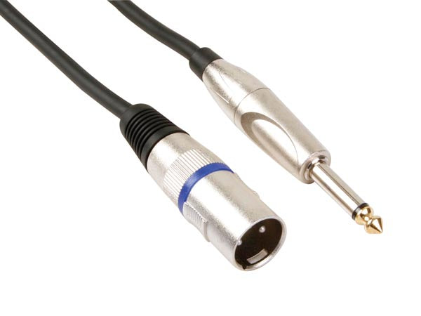 XLR kabel - XLR han til 6,35mm mono JACK han (3m)